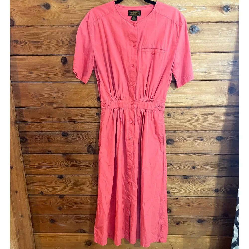 Vintage Eddie Bauer linen Pink Long prairie dress Small